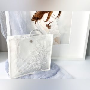 White Lace Tote Bag